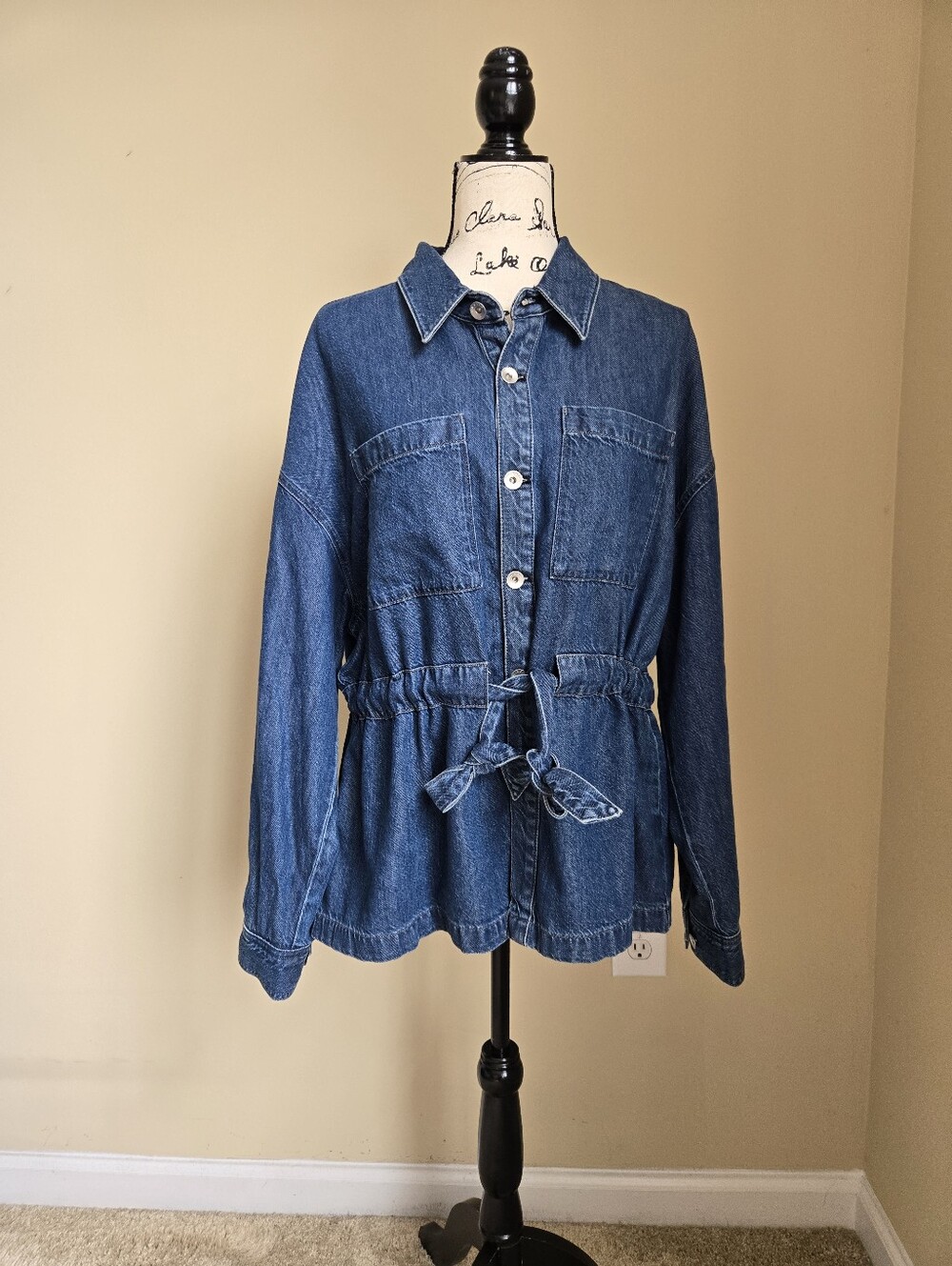 Rag & Bone Layla Jacket Womens XL Acworth Denim Blue